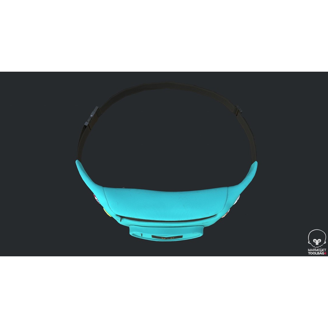 PBR Fanny Pack 3D Model – Low Poly Accessory, FBX, OBJ, Blender - View 6