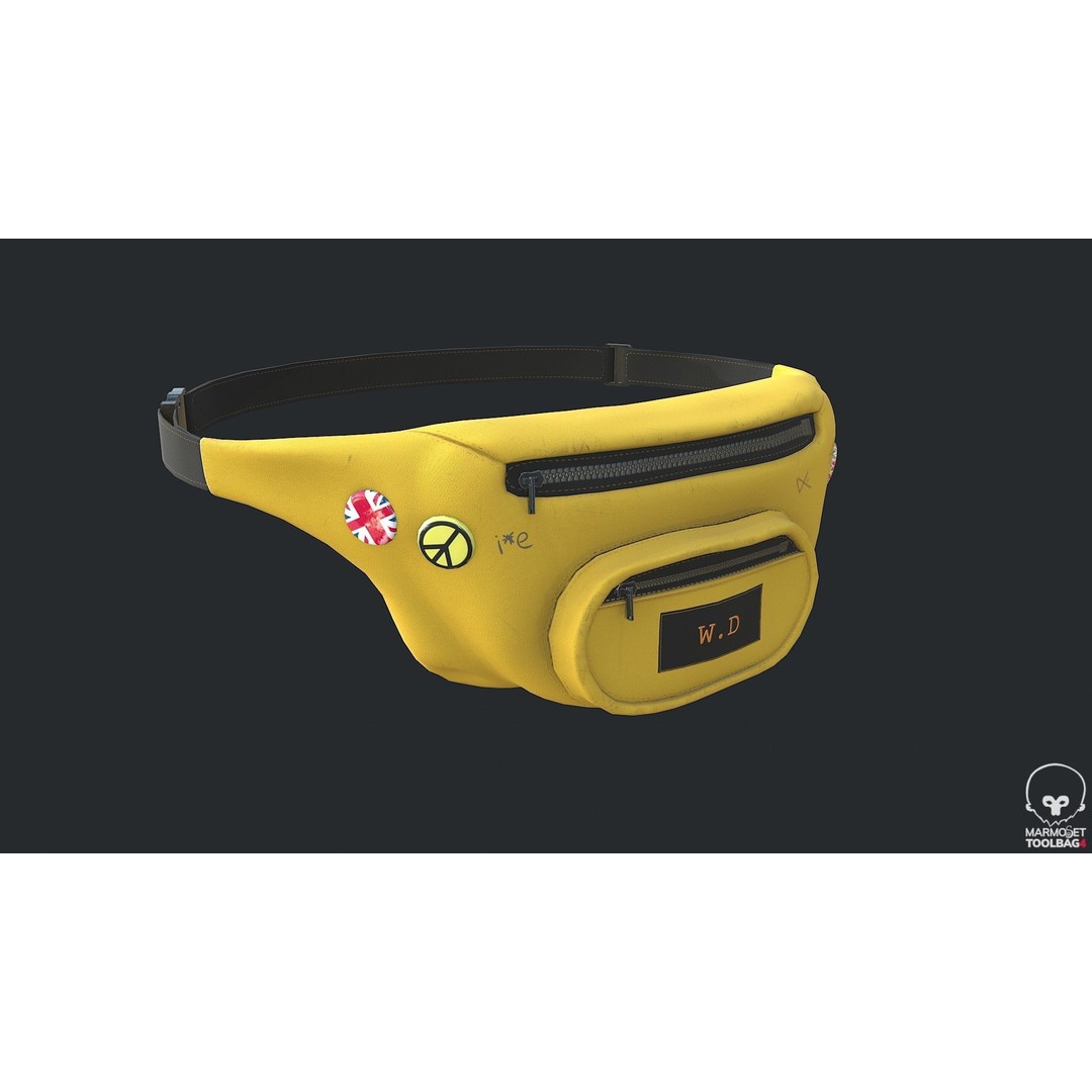 PBR Fanny Pack 3D Model – Low Poly Accessory, FBX, OBJ, Blender - View 8
