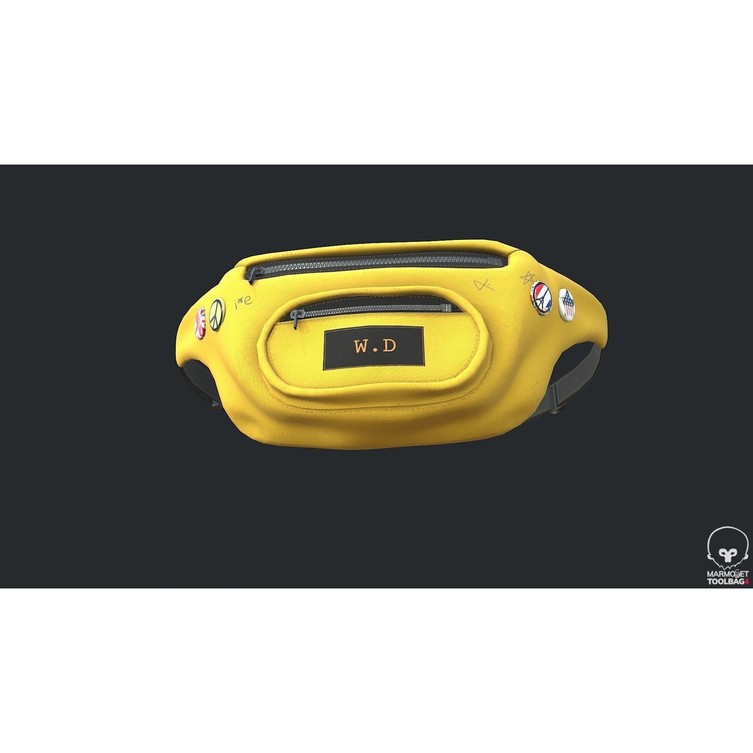 PBR Fanny Pack 3D Model – Low Poly Accessory, FBX, OBJ, Blender - View 9