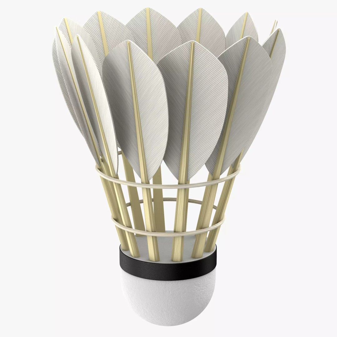 Shuttlecock 3D Model – High Poly Photorealistic Asset, FBX - View 3