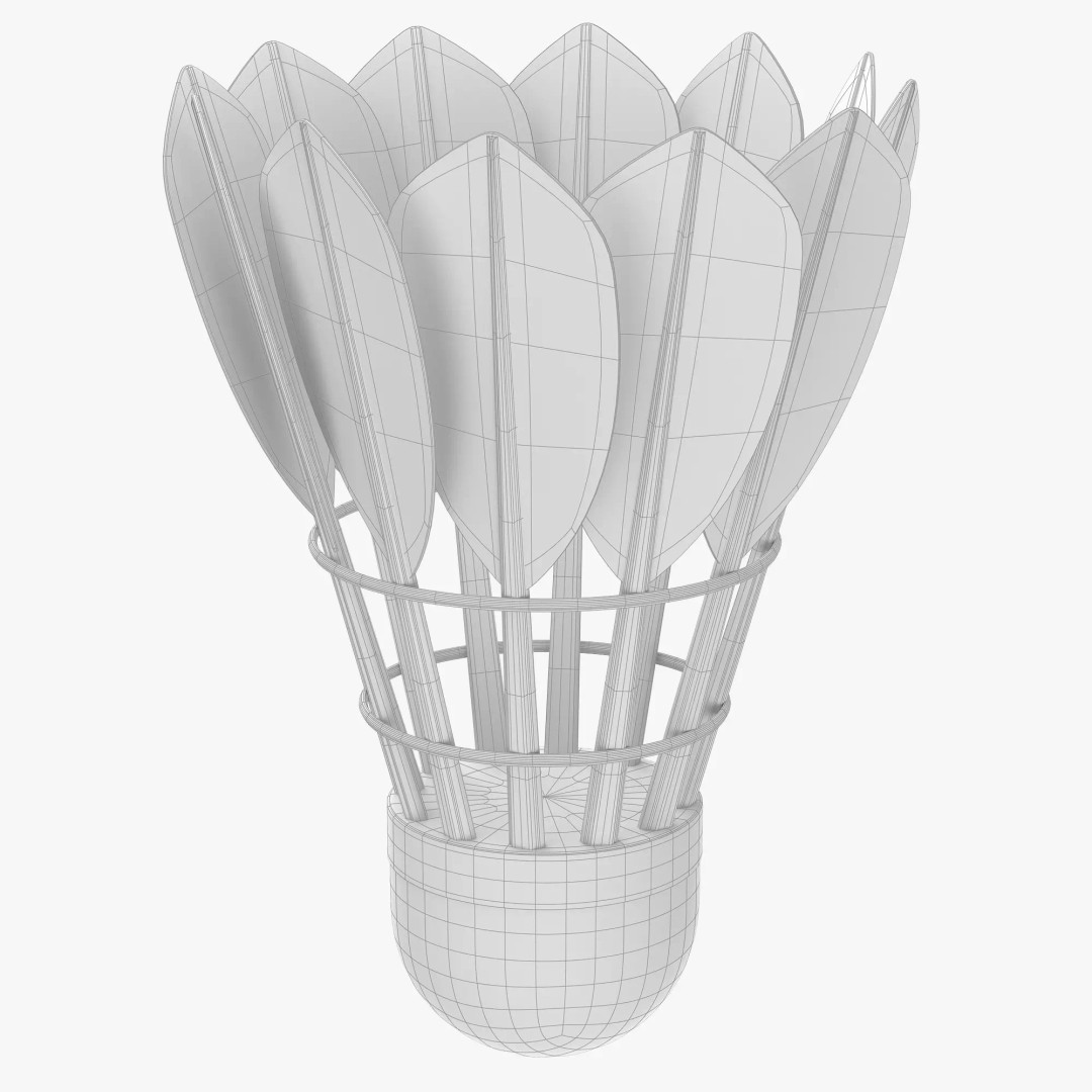 Shuttlecock 3D Model – High Poly Photorealistic Asset, FBX - View 8