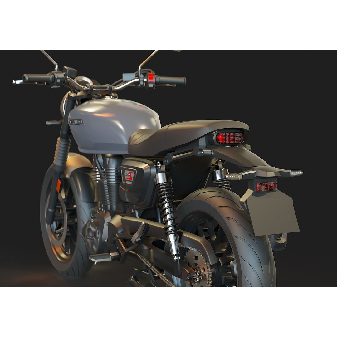 Honda GB 350 3D Model – Realistic Motorcycle Base Mesh, FBX