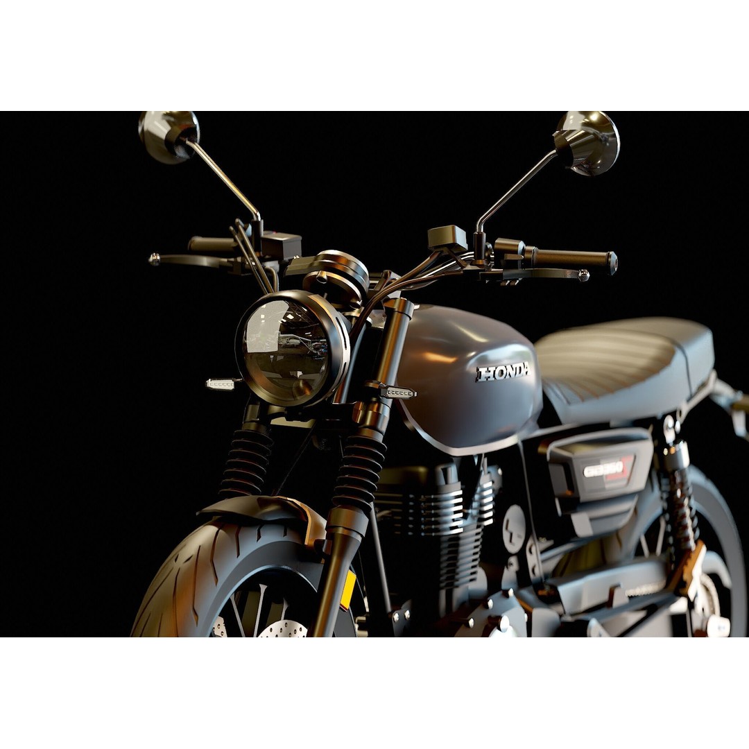 Honda GB 350 3D Model – Realistic Motorcycle Base Mesh, FBX - View 10