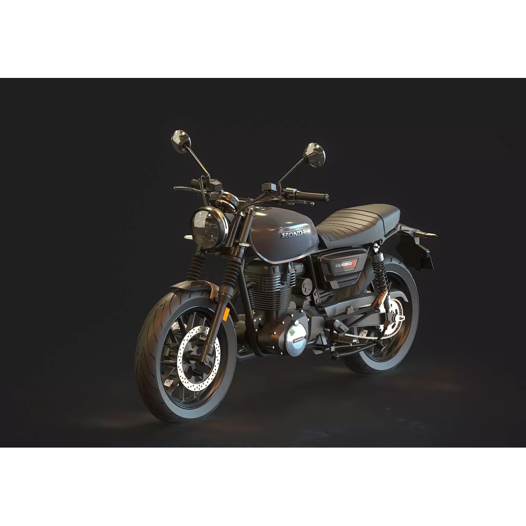Honda GB 350 3D Model – Realistic Motorcycle Base Mesh, FBX - View 2