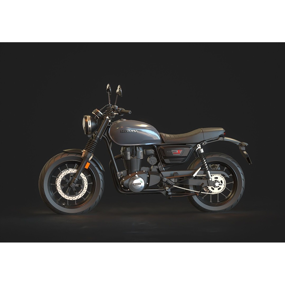 Honda GB 350 3D Model – Realistic Motorcycle Base Mesh, FBX - View 3
