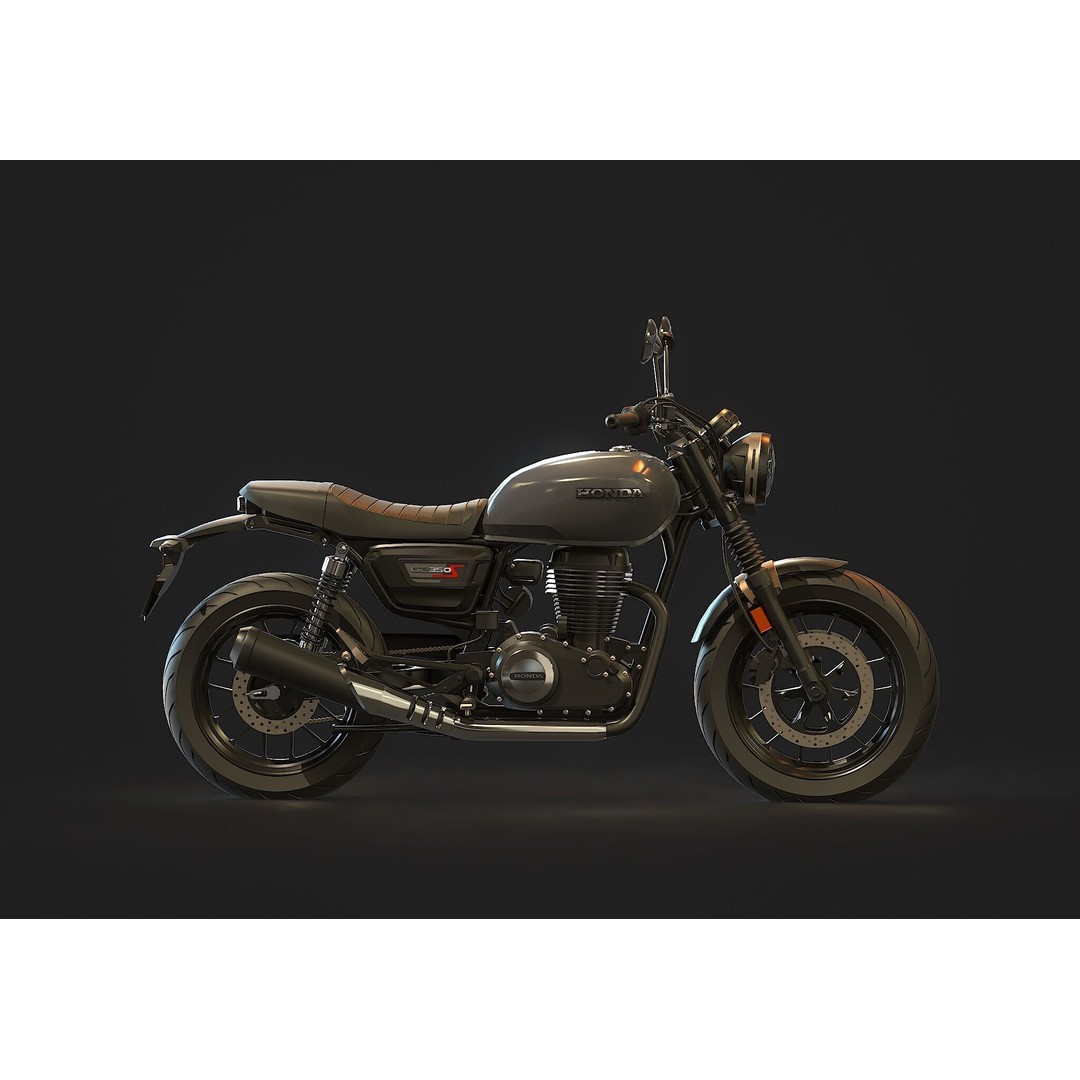 Honda GB 350 3D Model – Realistic Motorcycle Base Mesh, FBX - View 5