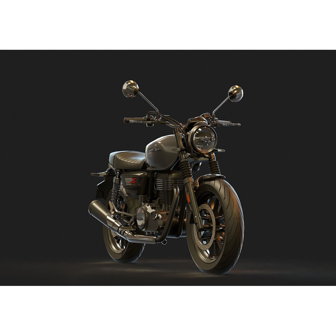 Honda GB 350 3D Model – Realistic Motorcycle Base Mesh, FBX - View 8