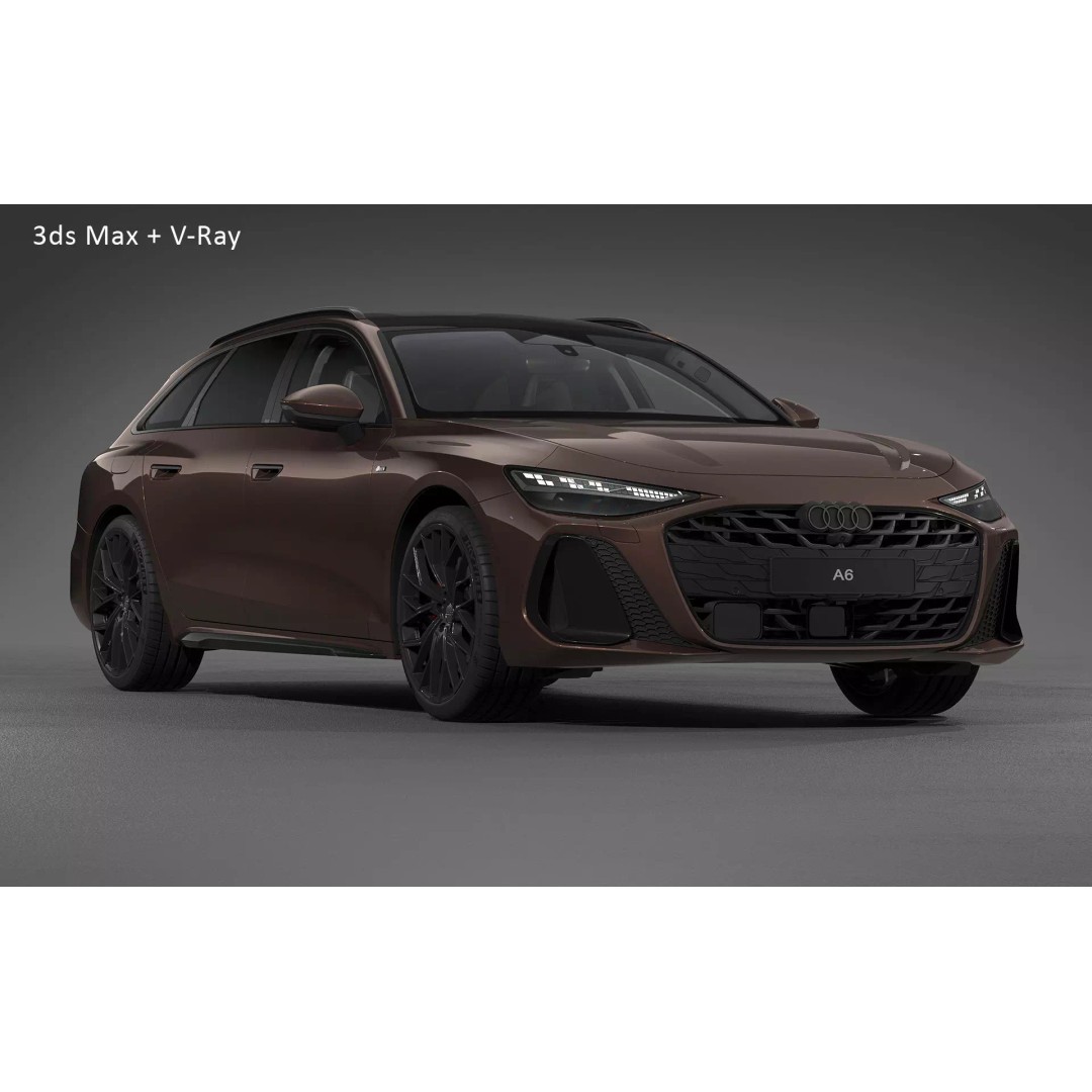 2026 Audi A6 Avant 3D Model – Photorealistic Game-Ready Asset, FBX, OBJ - View 29