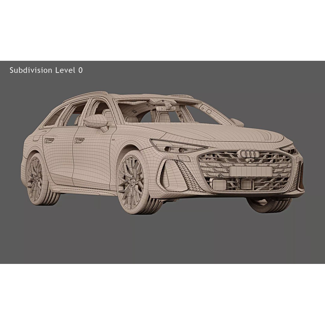 2026 Audi A6 Avant 3D Model – Photorealistic Game-Ready Asset, FBX, OBJ - View 32