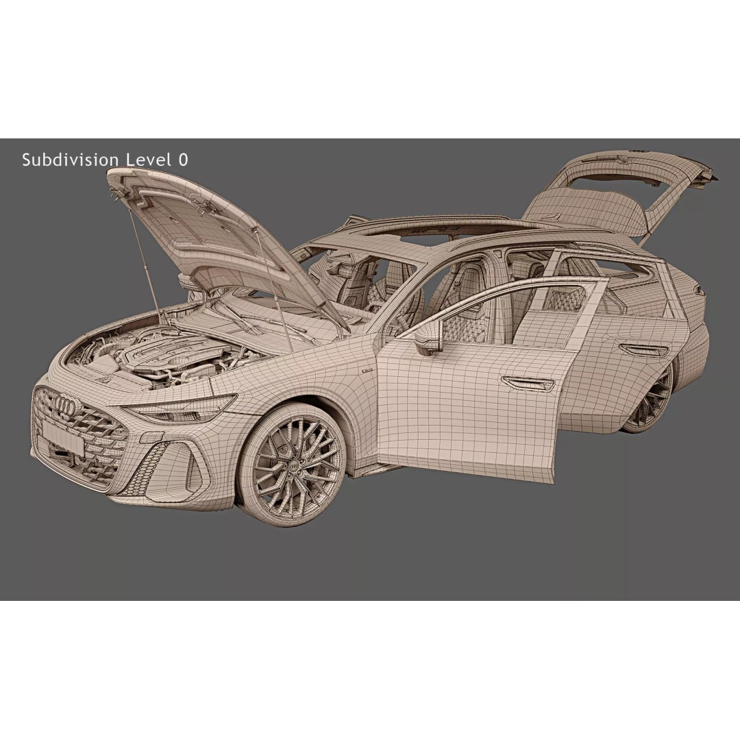 2026 Audi A6 Avant 3D Model – Photorealistic Game-Ready Asset, FBX, OBJ - View 34