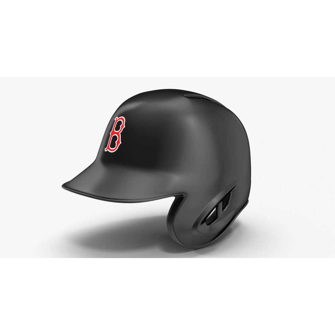 Boston Black Baseball Helmet 3D Model – Low Poly Game Asset, FBX, OBJ - View 2