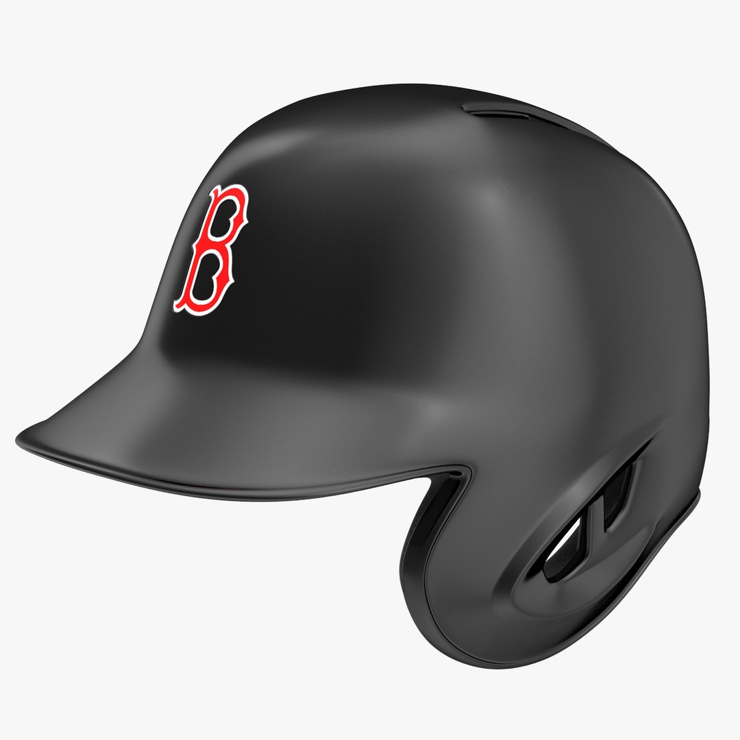 Boston Black Baseball Helmet 3D Model – Low Poly Game Asset, FBX, OBJ - View 20