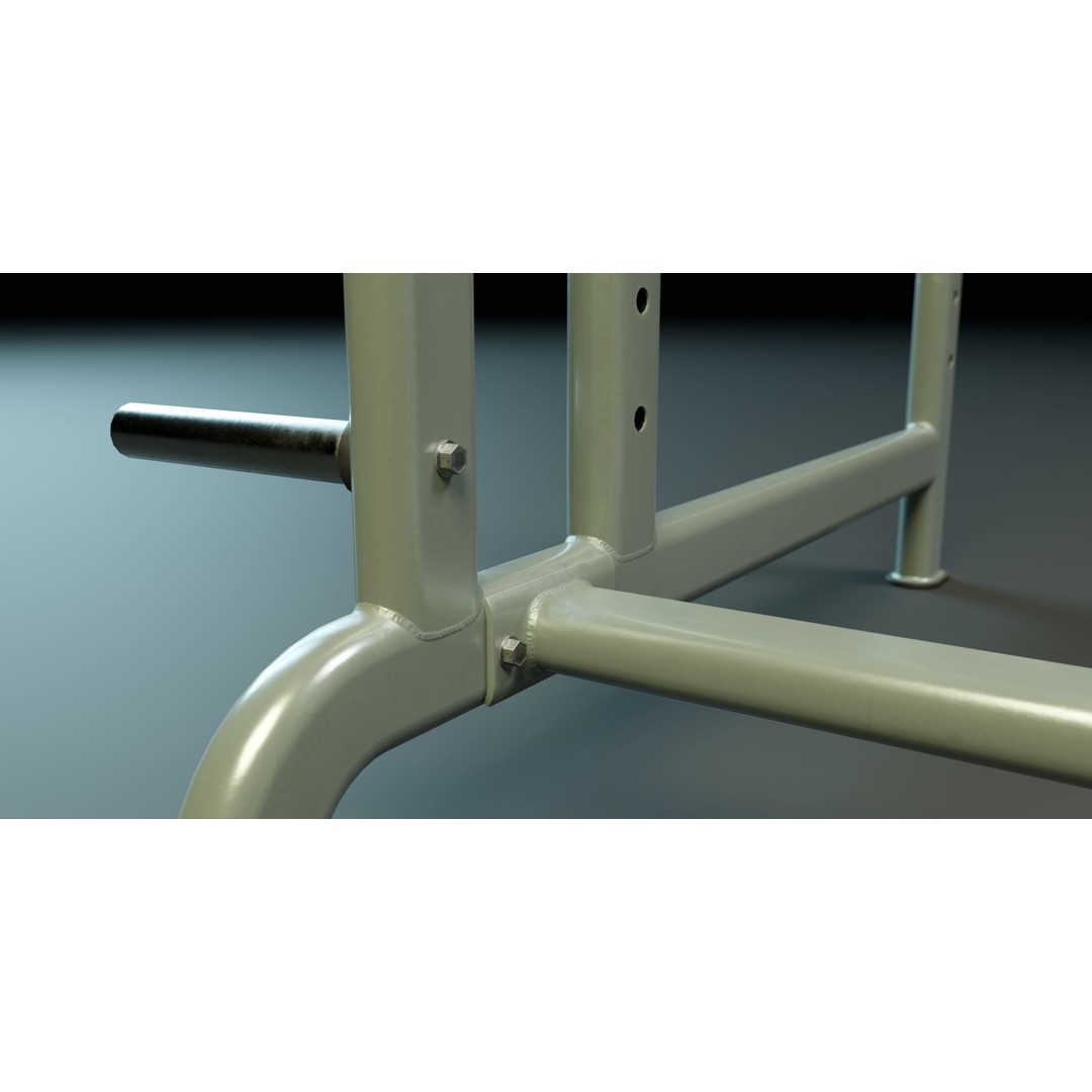 Squat Rack 3D Model – Low Poly PBR Game Asset, FBX, Blender - View 11