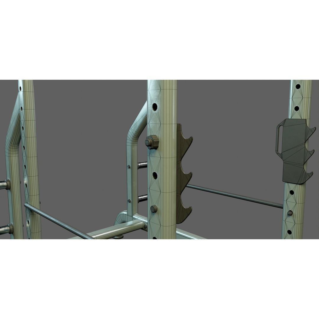Squat Rack 3D Model – Low Poly PBR Game Asset, FBX, Blender - View 14