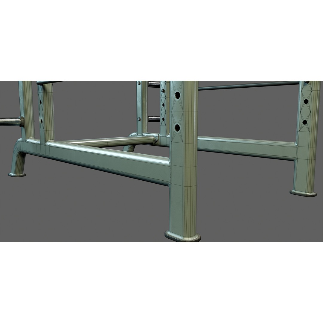 Squat Rack 3D Model – Low Poly PBR Game Asset, FBX, Blender - View 15