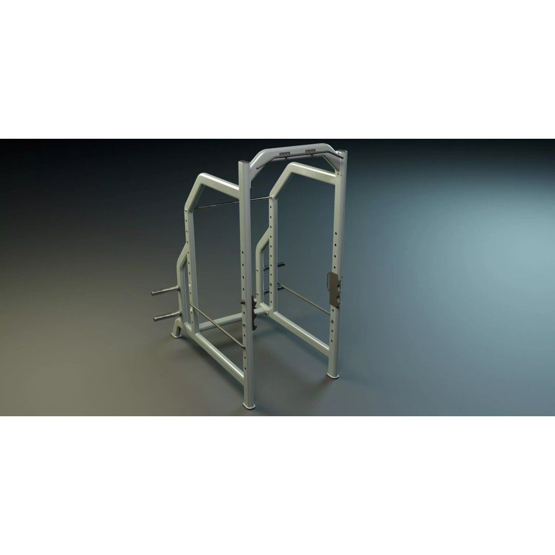 Squat Rack 3D Model – Low Poly PBR Game Asset, FBX, Blender - View 2
