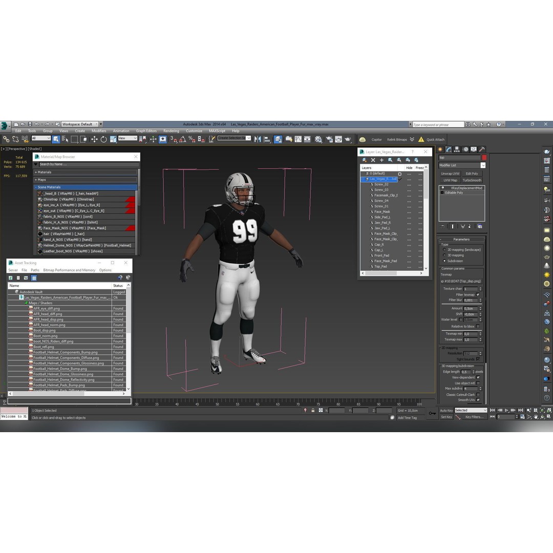 Las Vegas Raiders Football Player 3D Model – High Poly Game Asset, FBX - View 23