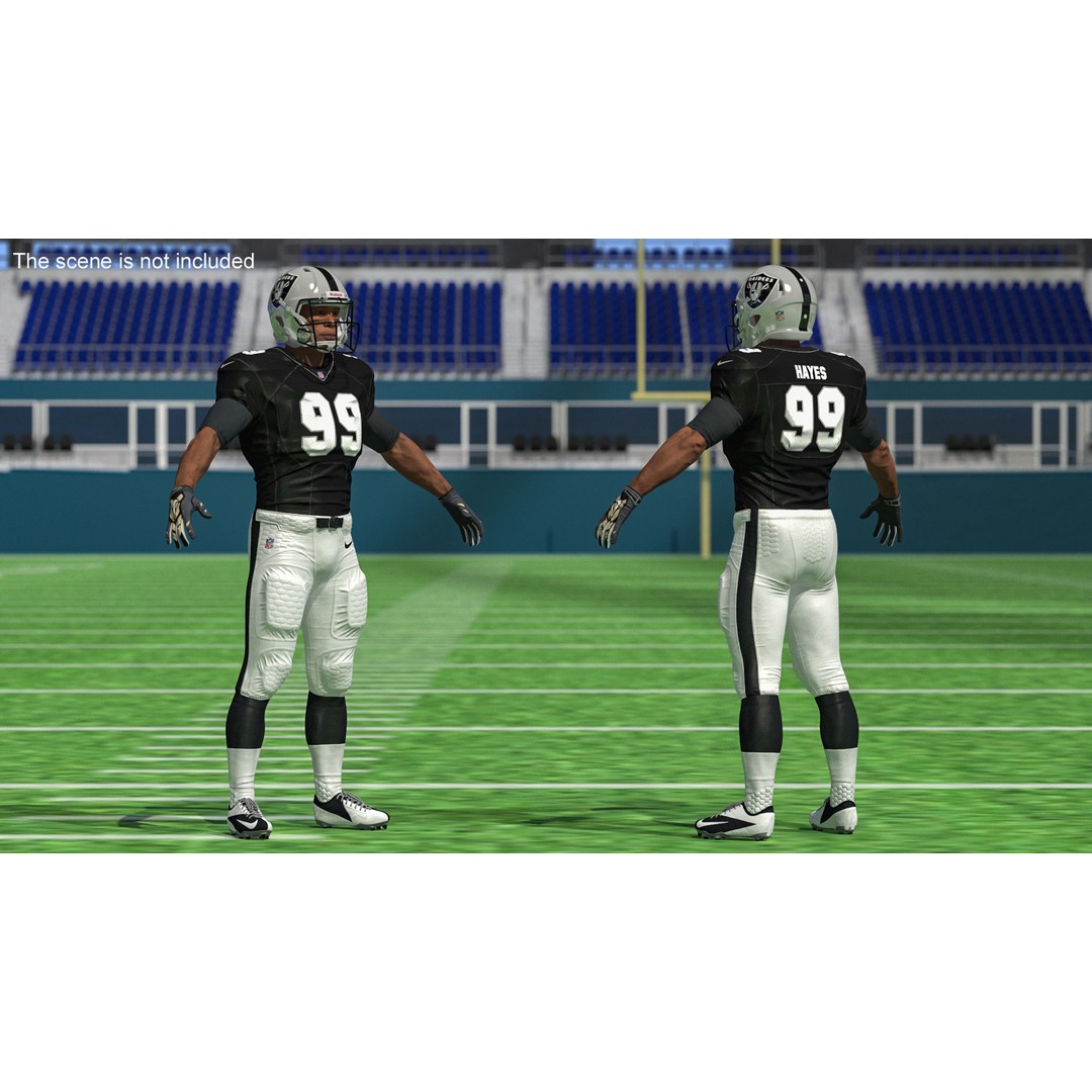 Las Vegas Raiders Football Player 3D Model – High Poly Game Asset, FBX - View 4