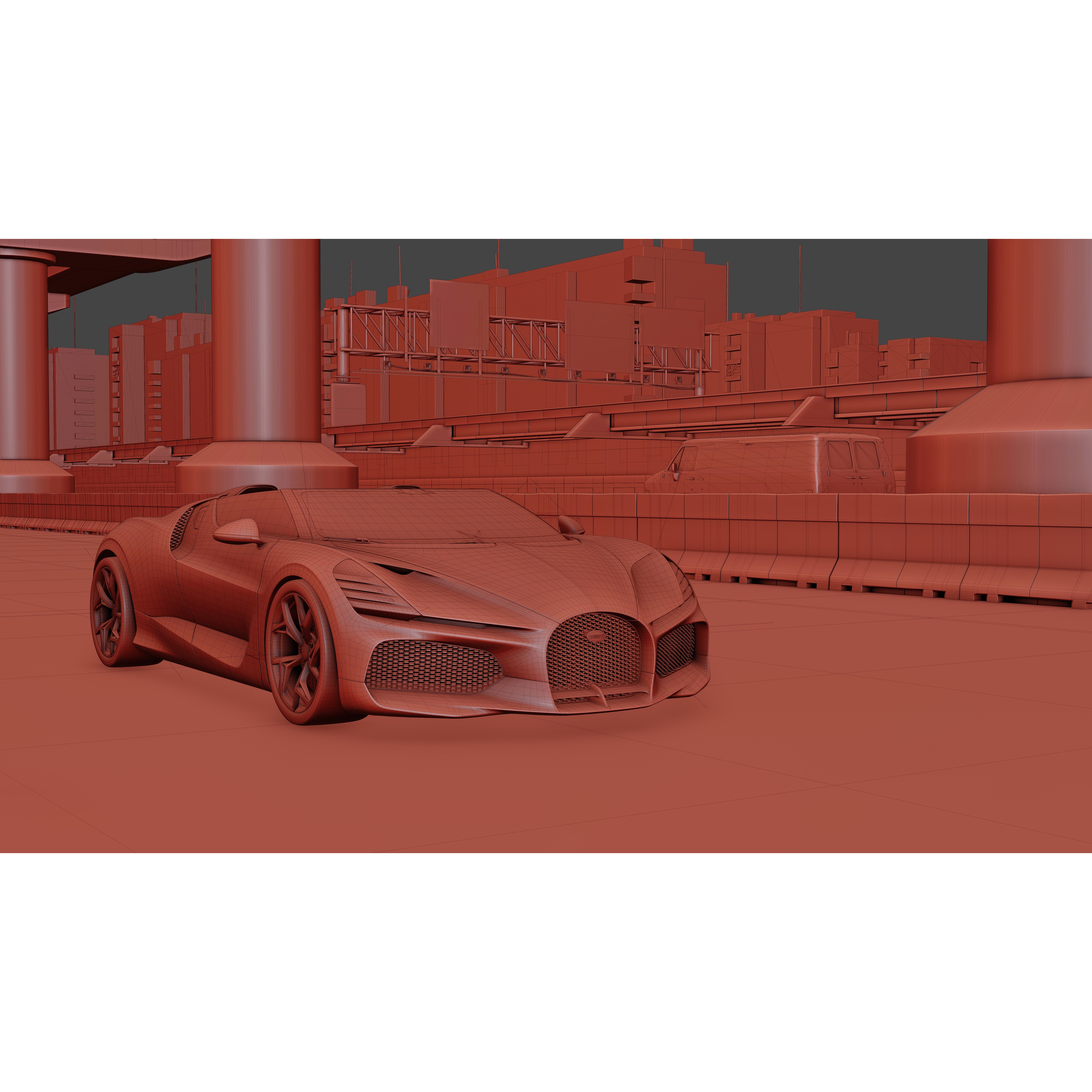 Urban Roadway - Low-Poly Game-Ready 3D Model - View 16