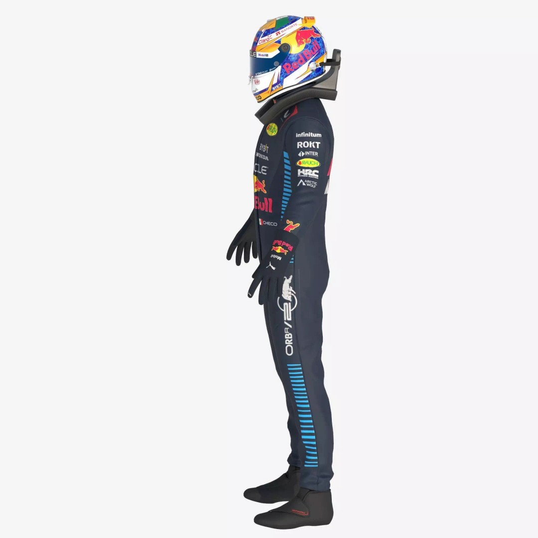 F1 Red Bull Suit 2024 3D Model – High Detail Game-Ready Asset, FBX, OBJ - View 14