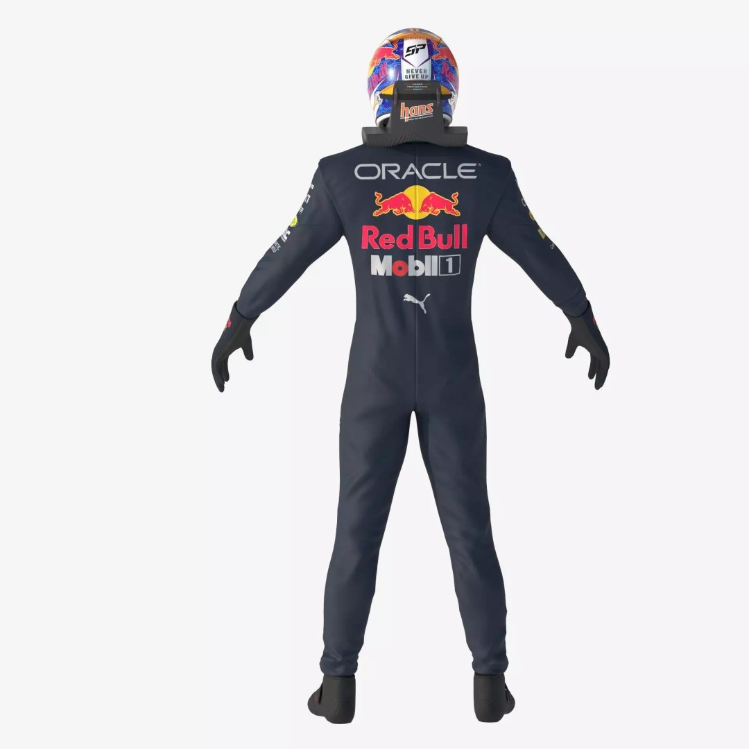 F1 Red Bull Suit 2024 3D Model – High Detail Game-Ready Asset, FBX, OBJ - View 16