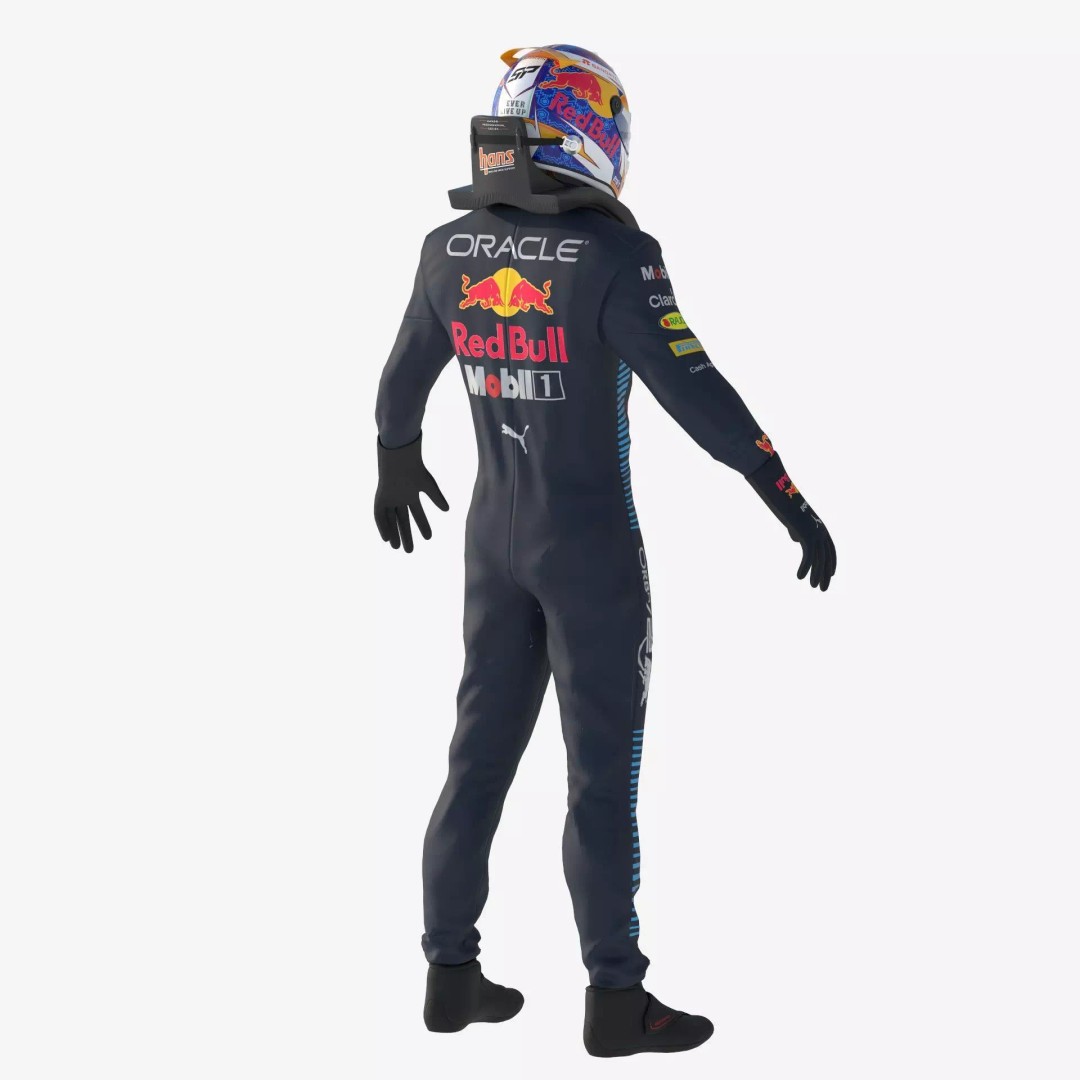 F1 Red Bull Suit 2024 3D Model – High Detail Game-Ready Asset, FBX, OBJ - View 17