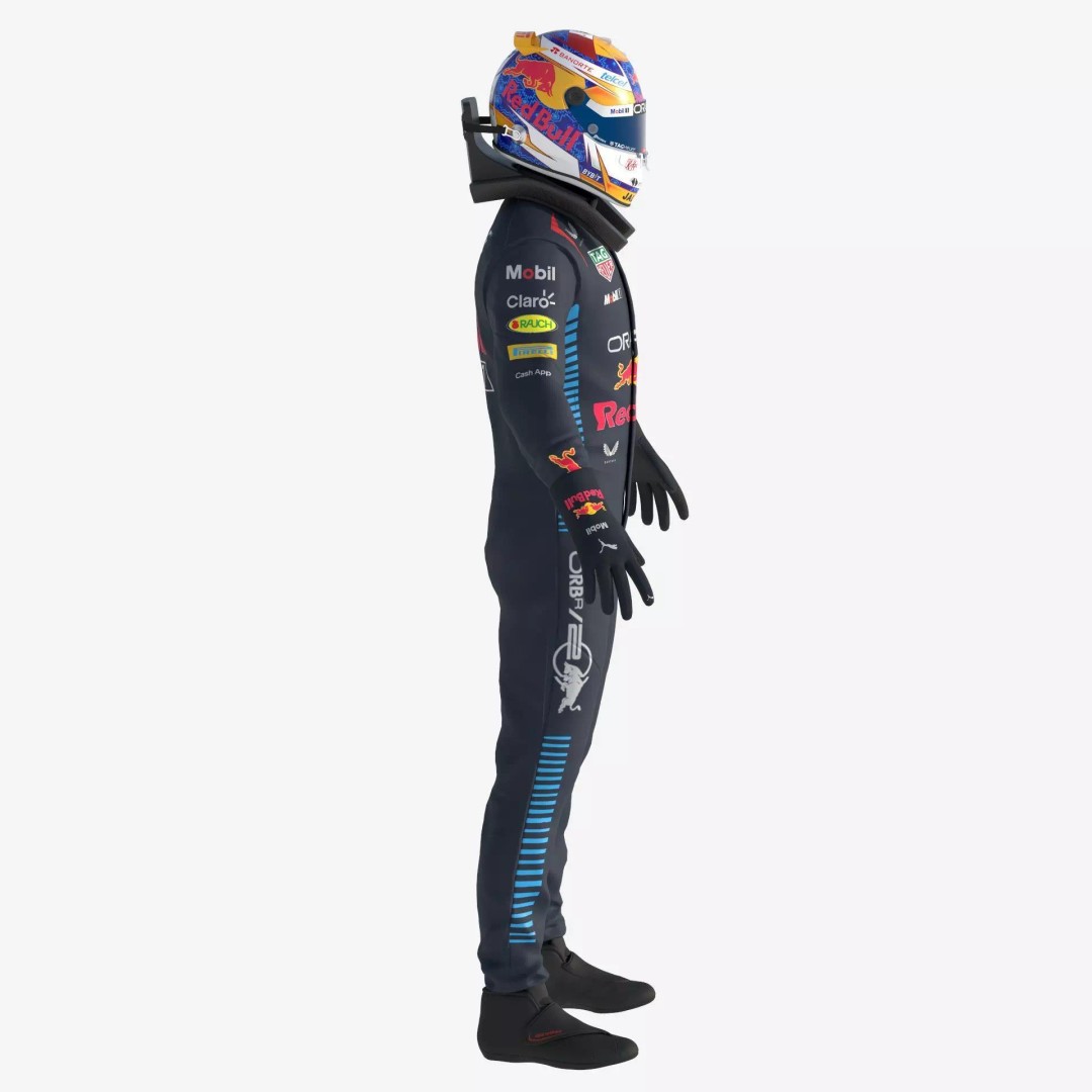 F1 Red Bull Suit 2024 3D Model – High Detail Game-Ready Asset, FBX, OBJ - View 18