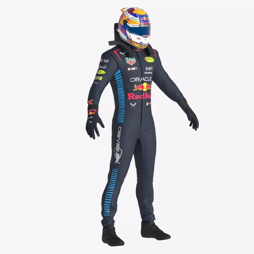 F1 Red Bull Suit 2024 3D Model – High Detail Game-Ready Asset, FBX, OBJ - View 19