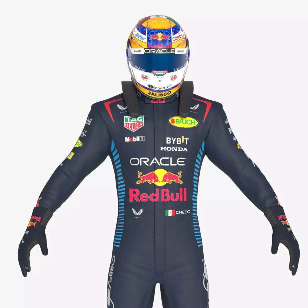 F1 Red Bull Suit 2024 3D Model – High Detail Game-Ready Asset, FBX, OBJ - View 20