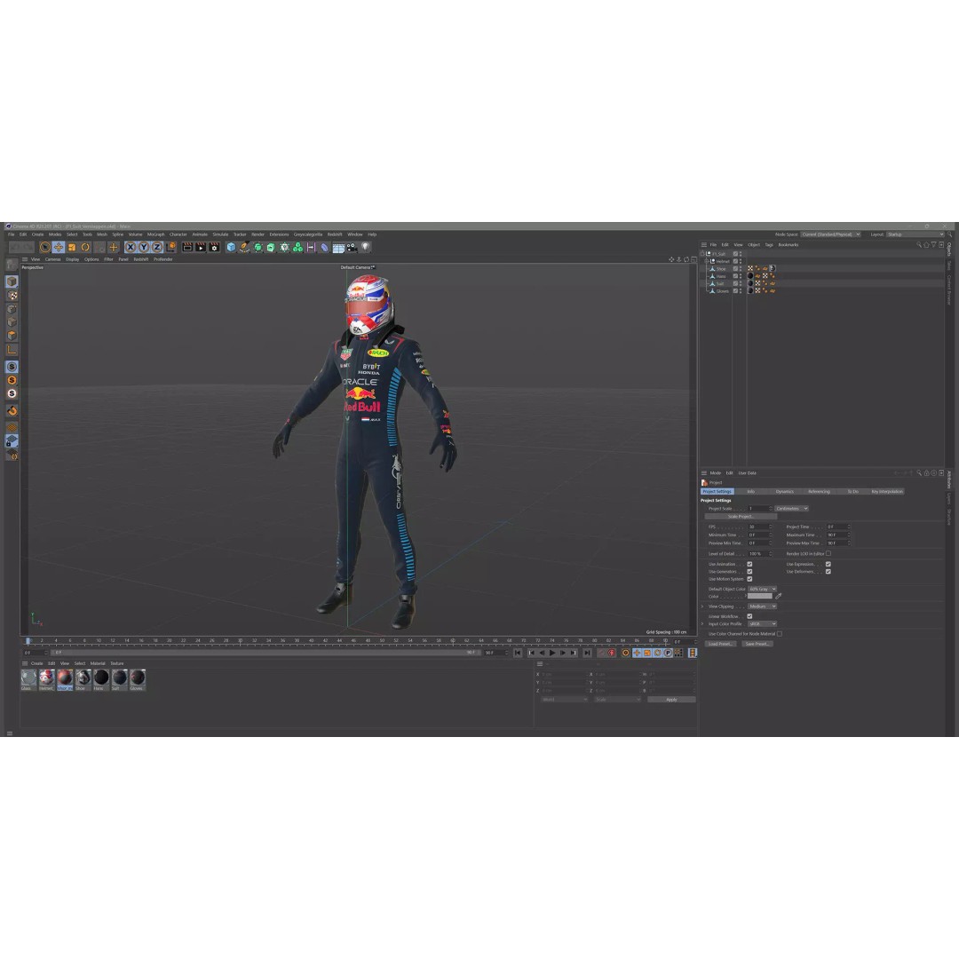 F1 Red Bull Suit 2024 3D Model – High Detail Game-Ready Asset, FBX, OBJ - View 23