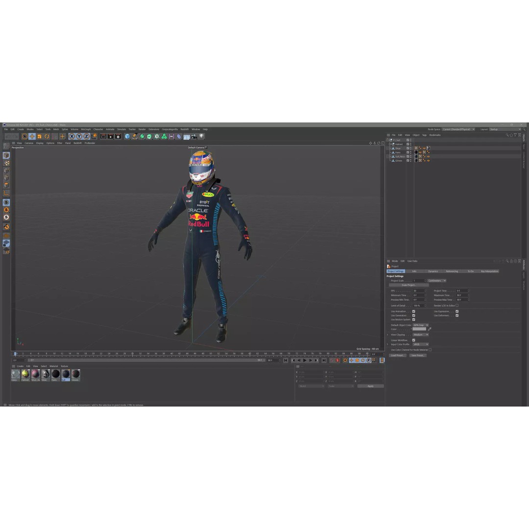 F1 Red Bull Suit 2024 3D Model – High Detail Game-Ready Asset, FBX, OBJ - View 24
