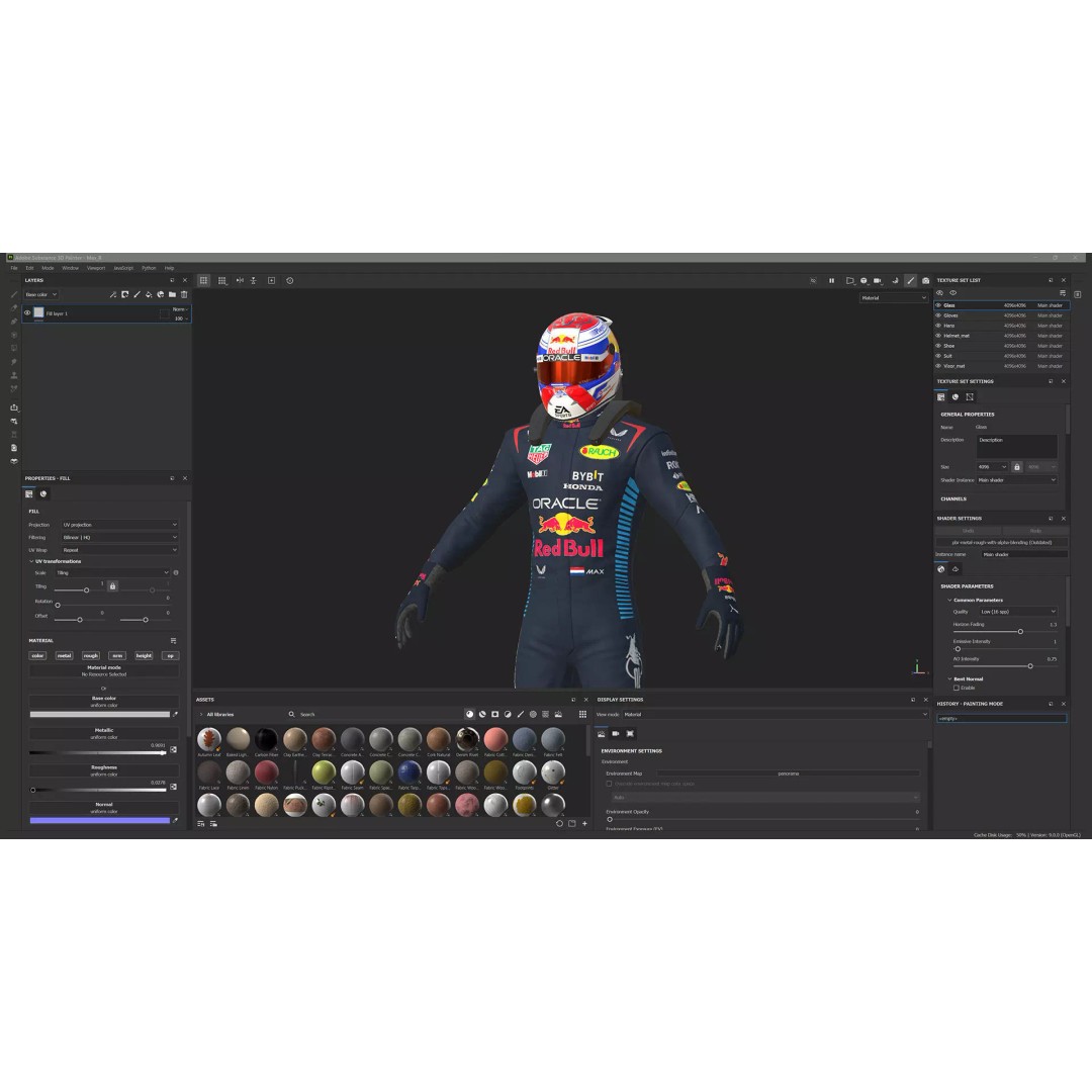 F1 Red Bull Suit 2024 3D Model – High Detail Game-Ready Asset, FBX, OBJ - View 27