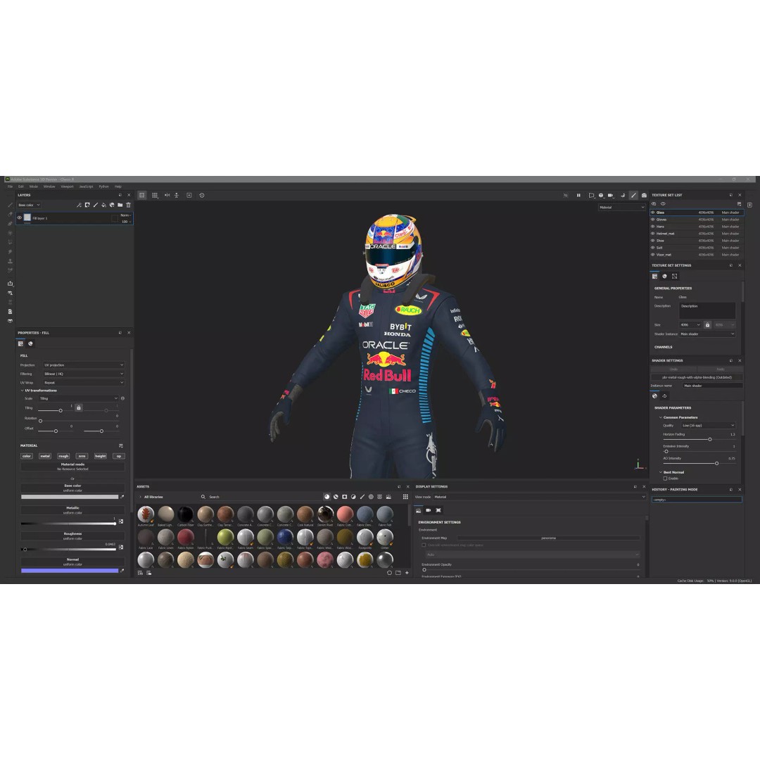 F1 Red Bull Suit 2024 3D Model – High Detail Game-Ready Asset, FBX, OBJ - View 28
