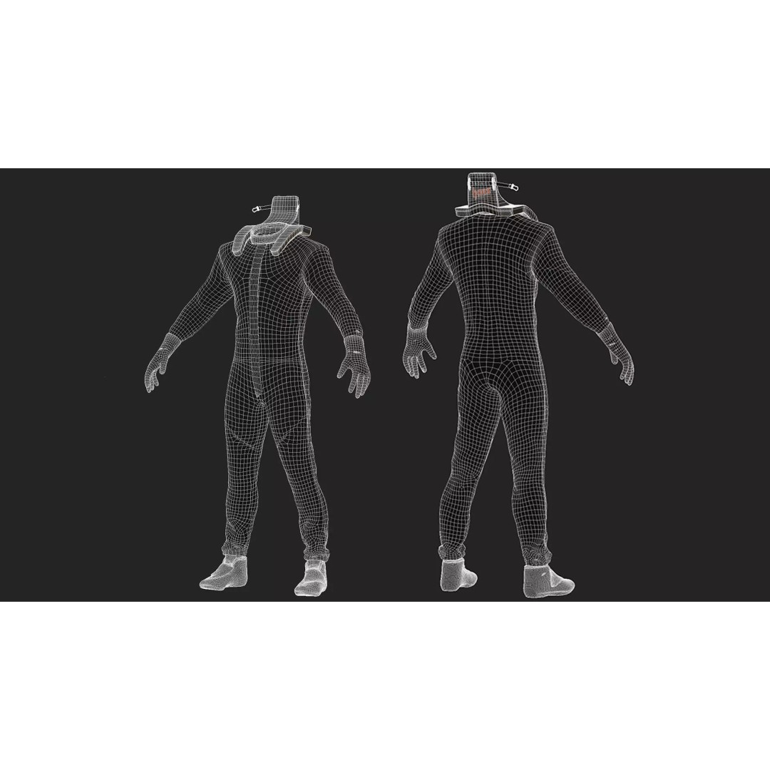 F1 Red Bull Suit 2024 3D Model – High Detail Game-Ready Asset, FBX, OBJ - View 30