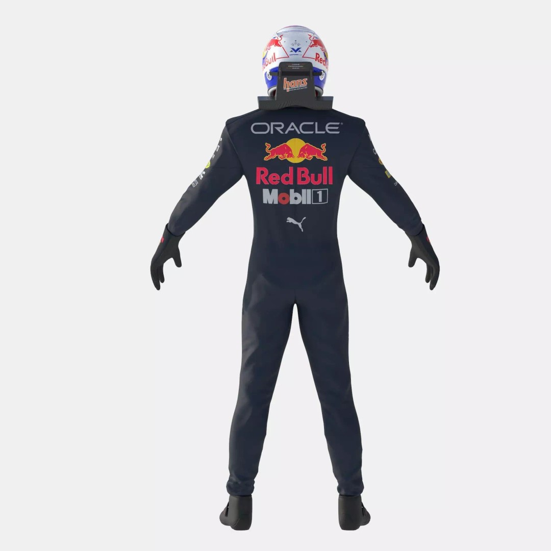 F1 Red Bull Suit 2024 3D Model – High Detail Game-Ready Asset, FBX, OBJ - View 7
