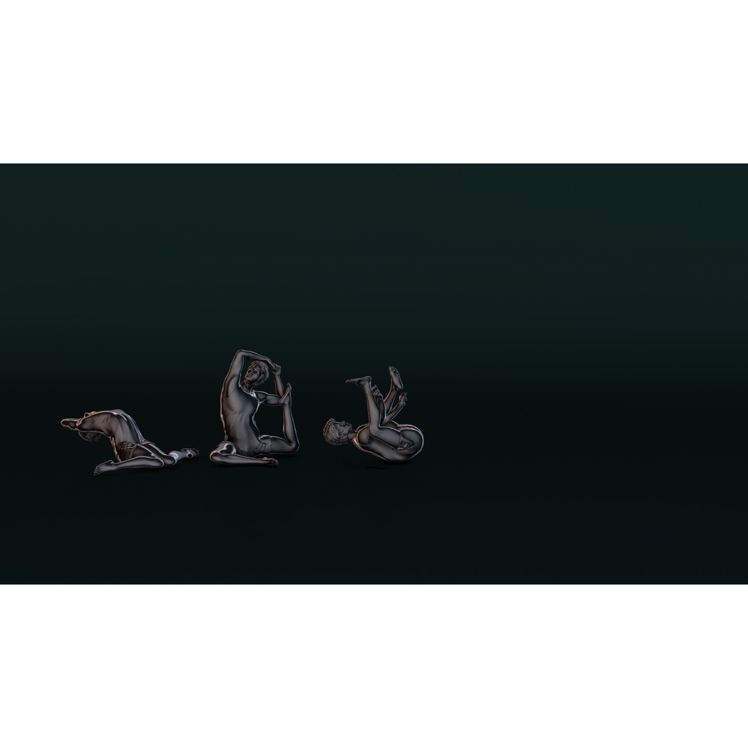 Yoga Man 04 3D Model – Serene Pose Collection, FBX & OBJ Formats