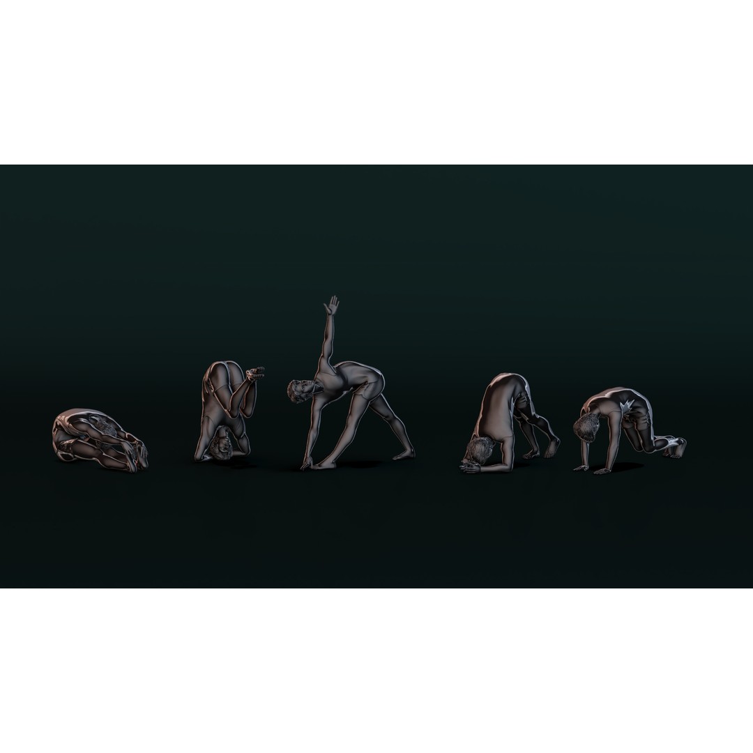 Yoga Man 04 3D Model – Serene Pose Collection, FBX & OBJ Formats - View 5