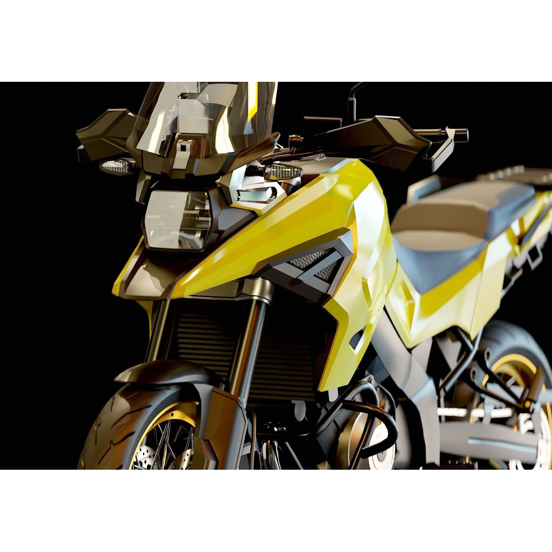 Suzuki V Storm 1050 3D Model – Realistic Motorcycle Base Mesh, FBX - View 10