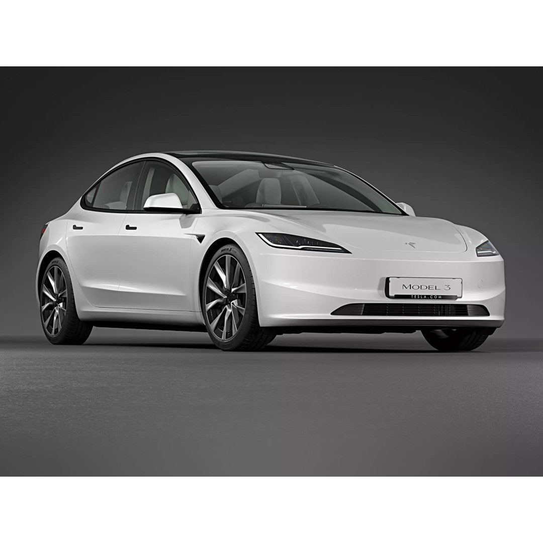 2024 Tesla Model 3 Highland 3D Model – Photorealistic Game Asset, FBX, OBJ - View 2
