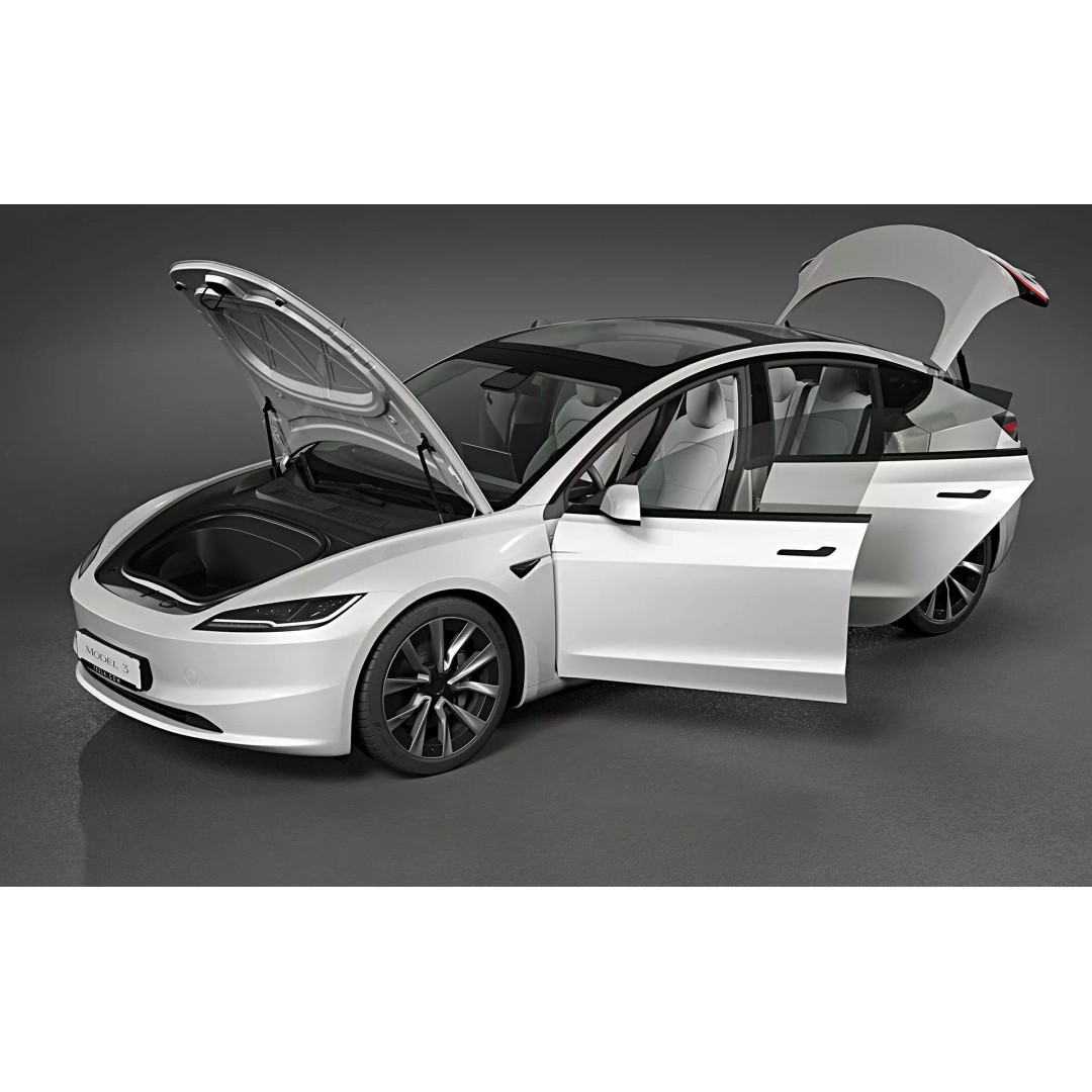 2024 Tesla Model 3 Highland 3D Model – Photorealistic Game Asset, FBX, OBJ - View 4