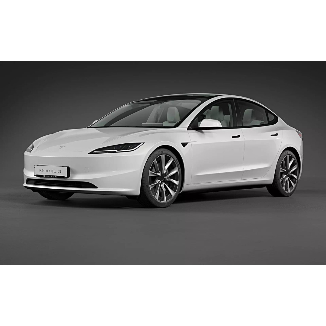 2024 Tesla Model 3 Highland 3D Model – Photorealistic Game Asset, FBX, OBJ - View 6