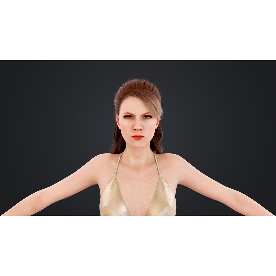 Roller Skate Woman 3D Model – Low Poly Rigged Character, FBX, Blender - View 19