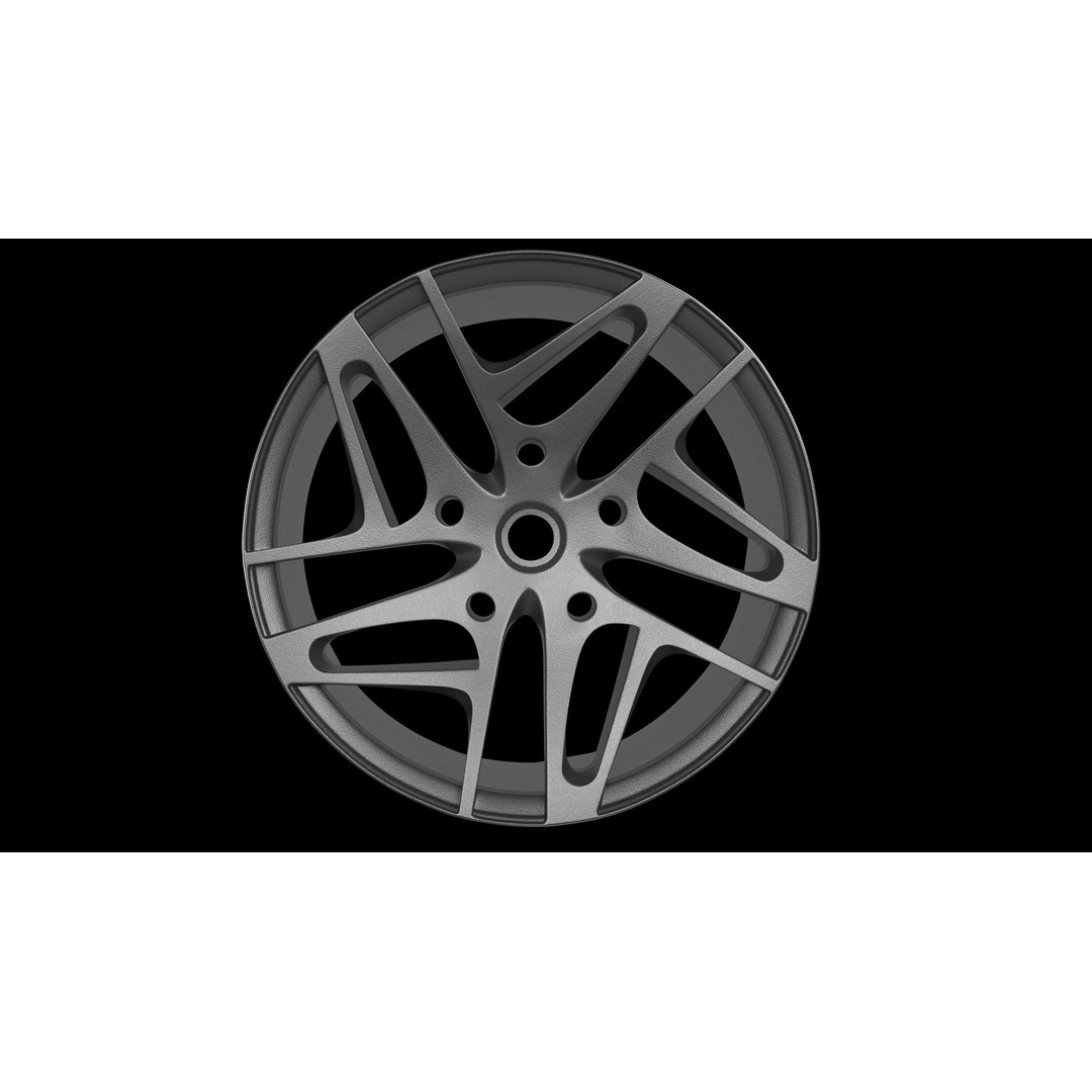 Wheel 3D Model – Low Poly Vehicle Rim with Tire and Brake - View 14