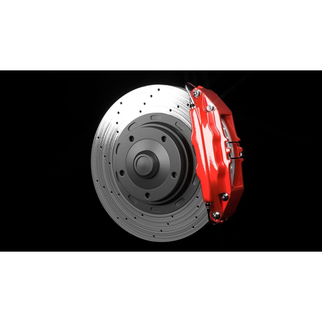 Wheel 3D Model – Low Poly Vehicle Rim with Tire and Brake - View 18