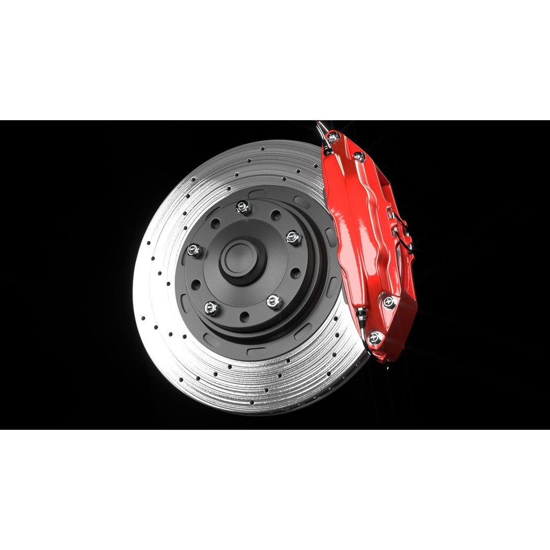 Wheel 3D Model – Low Poly Vehicle Rim with Tire and Brake - View 19