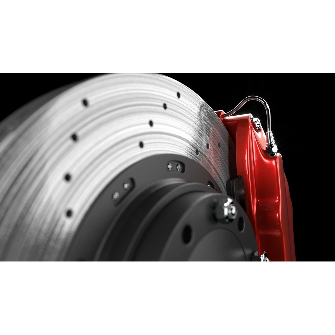 Wheel 3D Model – Low Poly Vehicle Rim with Tire and Brake - View 4