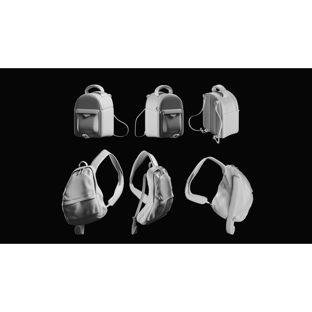 Backpack Basemesh Collection 3D Model – High Poly Tactical Game Asset, FBX, OBJ - View 12