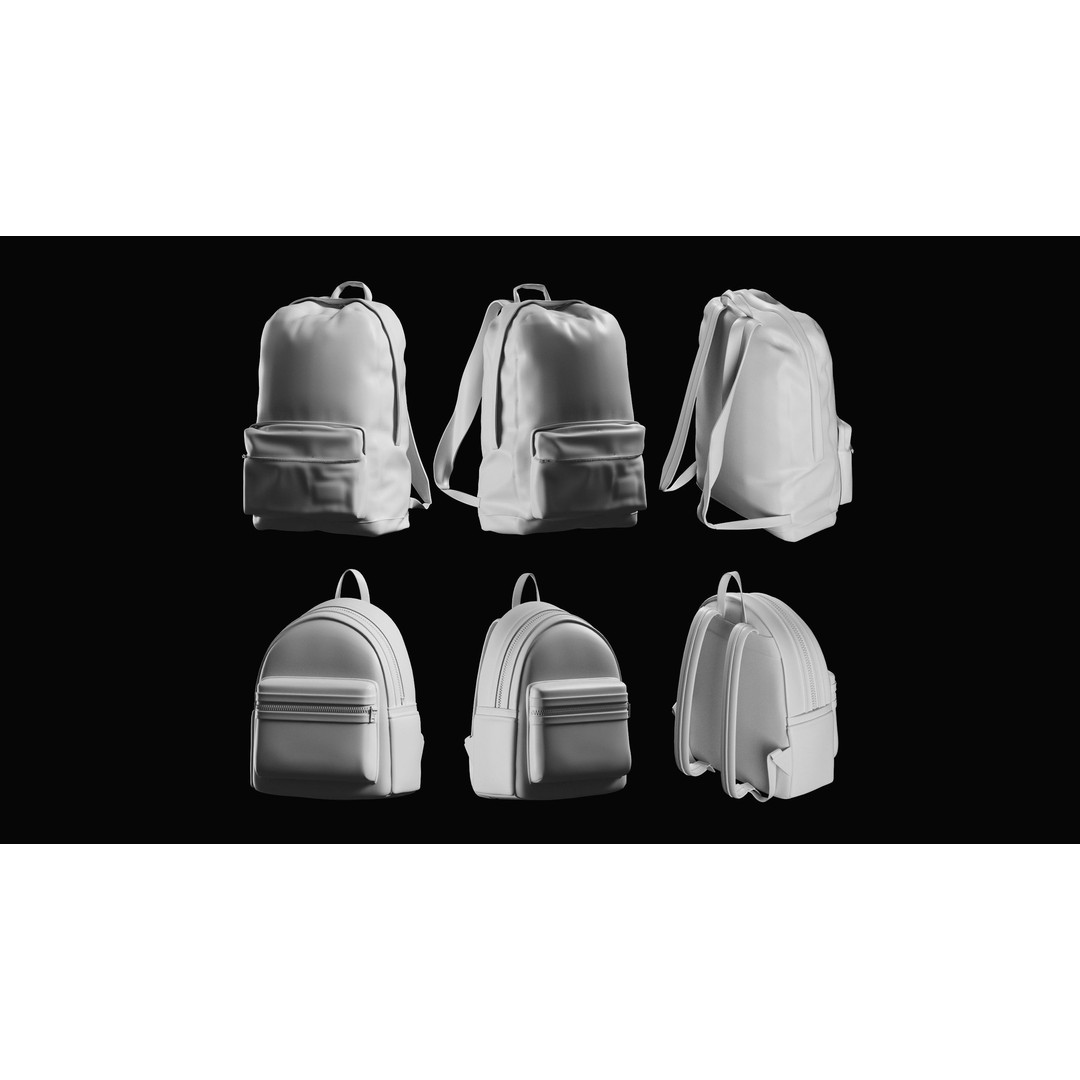 Backpack Basemesh Collection 3D Model – High Poly Tactical Game Asset, FBX, OBJ - View 18