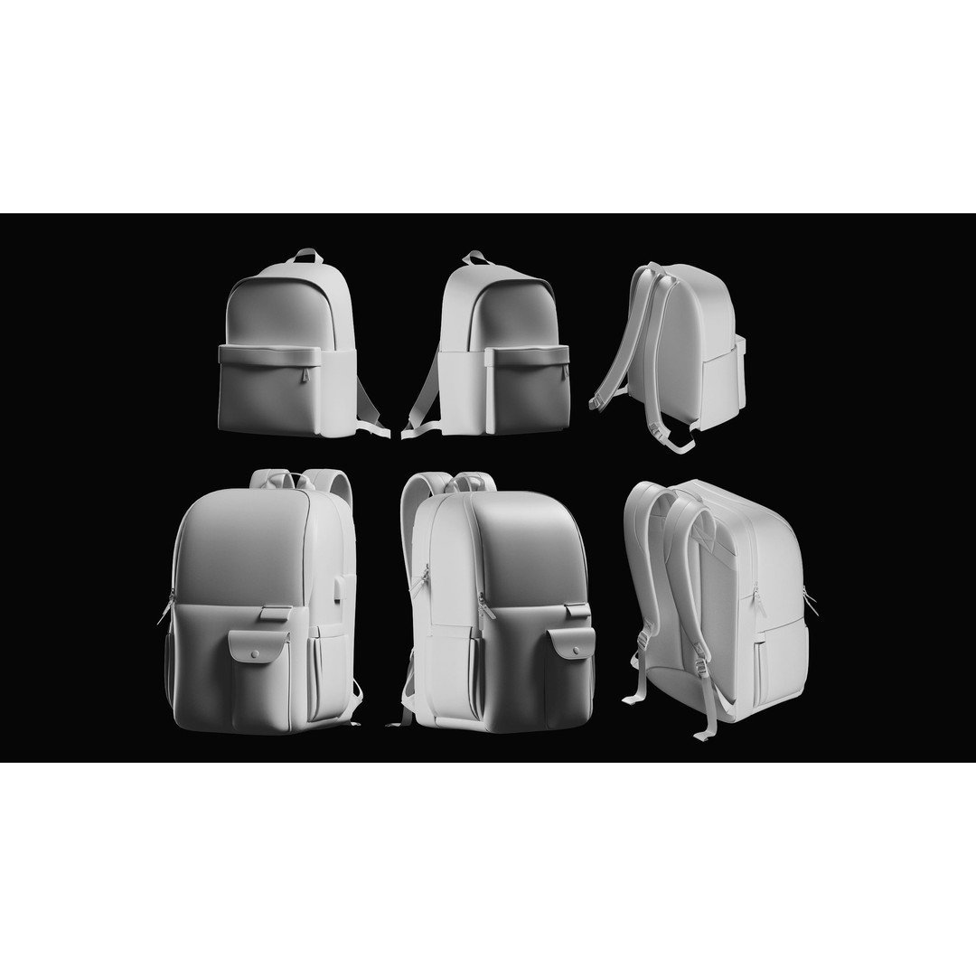 Backpack Basemesh Collection 3D Model – High Poly Tactical Game Asset, FBX, OBJ - View 6