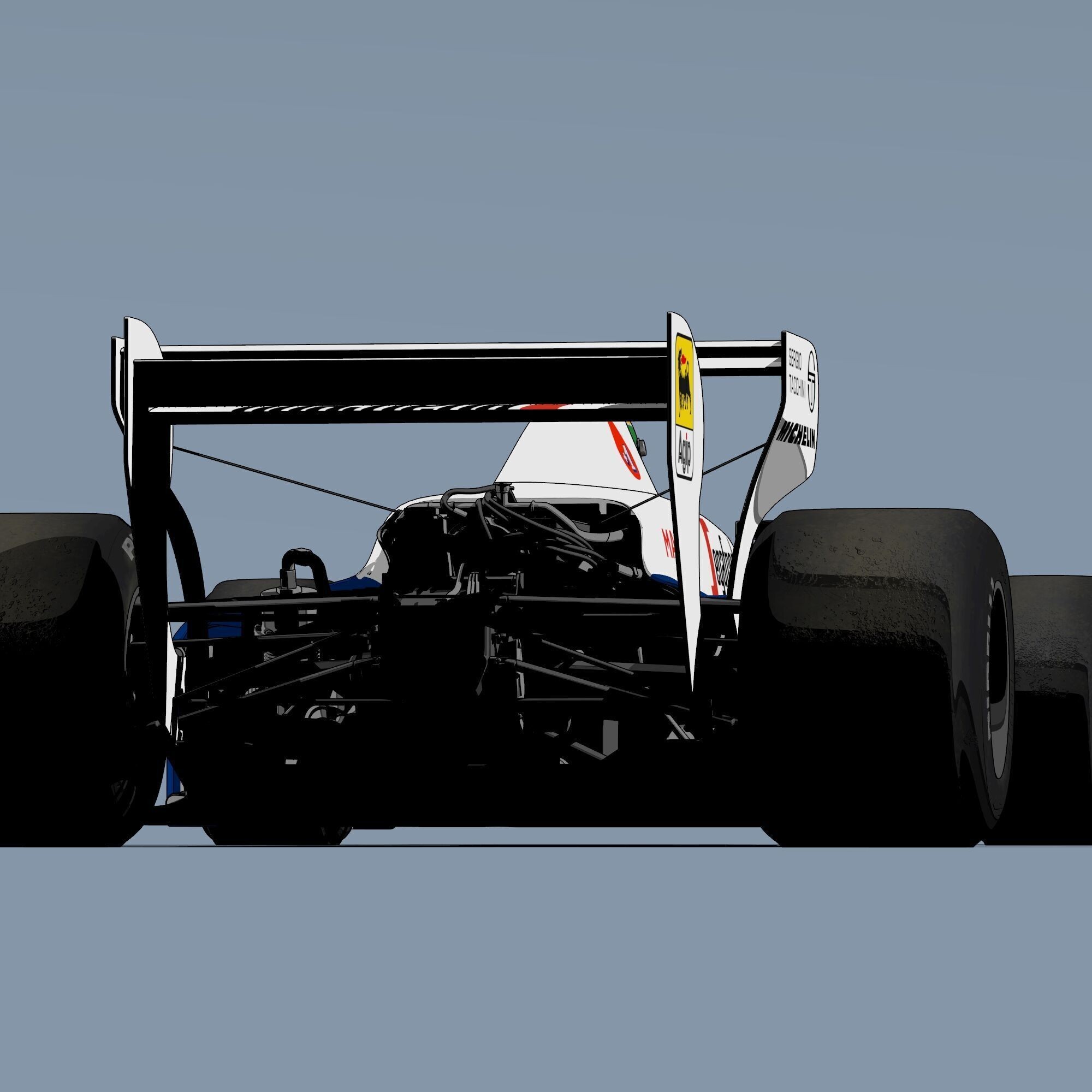 Toleman TG 184 - Low-Poly Game-Ready 3D Model